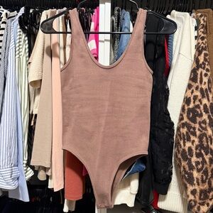 Zara Brown Ribbed Tank Bodysuit | Size M
